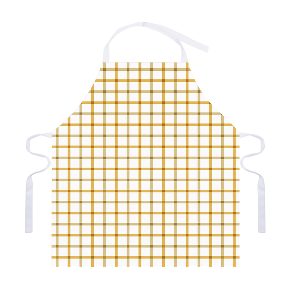 Yellow And Beige Tattersall Print Adjustable Apron