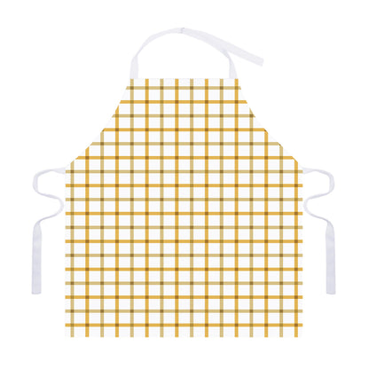 Yellow And Beige Tattersall Print Adjustable Apron