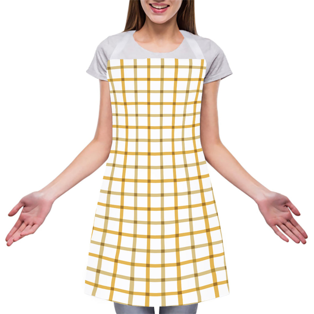 Yellow And Beige Tattersall Print Adjustable Apron