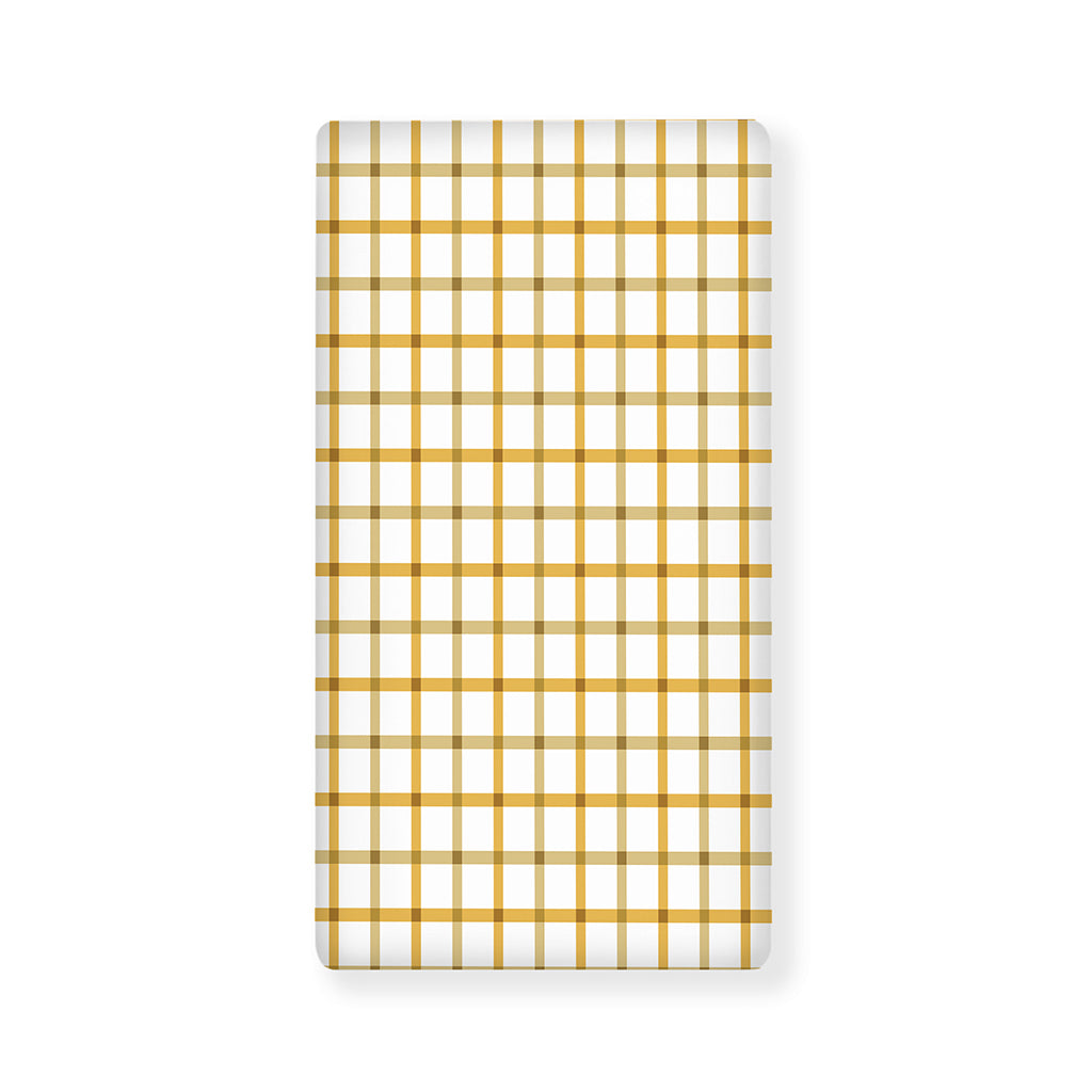 Yellow And Beige Tattersall Print Baby Crib Sheet