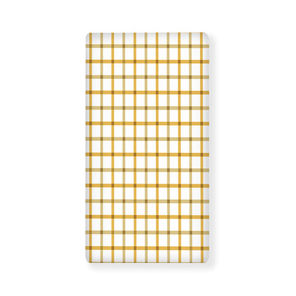 Yellow And Beige Tattersall Print Baby Crib Sheet