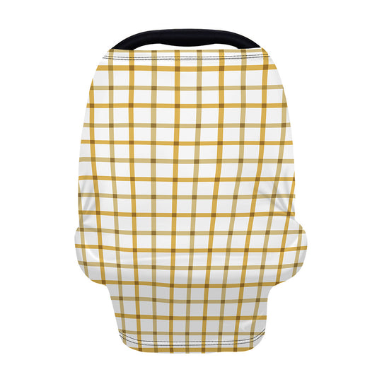 Yellow And Beige Tattersall Print Baby Seat Cover