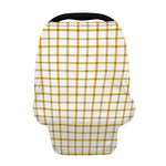 Yellow And Beige Tattersall Print Baby Seat Cover