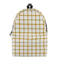 Yellow And Beige Tattersall Print School Backpack