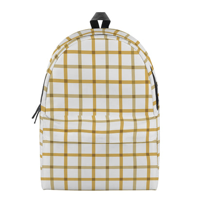 Yellow And Beige Tattersall Print Backpack