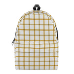 Yellow And Beige Tattersall Print Backpack