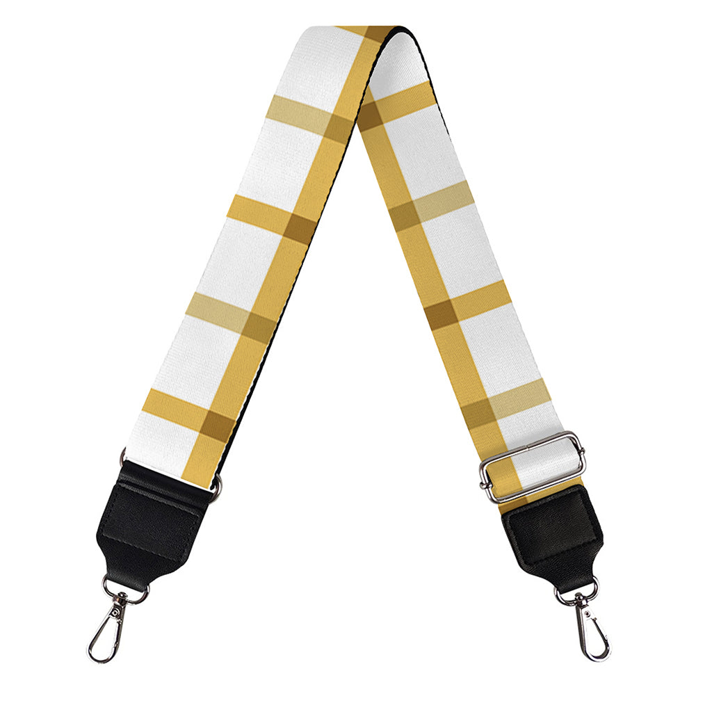 Yellow And Beige Tattersall Print Bag Strap