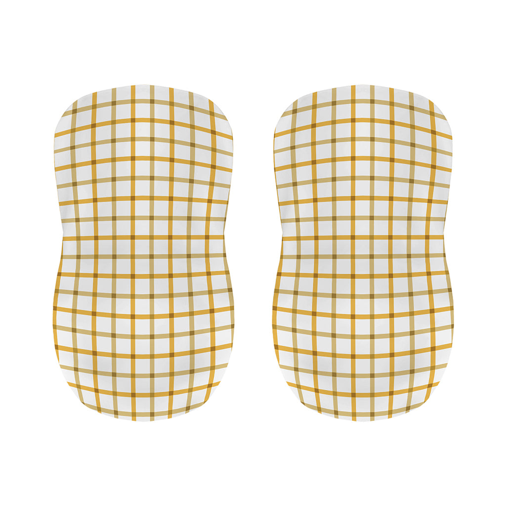 Yellow And Beige Tattersall Print Bar Stool Covers