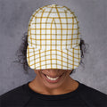Yellow And Beige Tattersall Print Baseball Cap