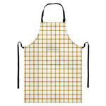 Yellow And Beige Tattersall Print Bib Apron With Pocket
