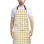 Yellow And Beige Tattersall Print Bib Apron With Pocket
