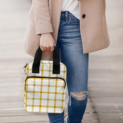 Yellow And Beige Tattersall Print Bible Tote Bag
