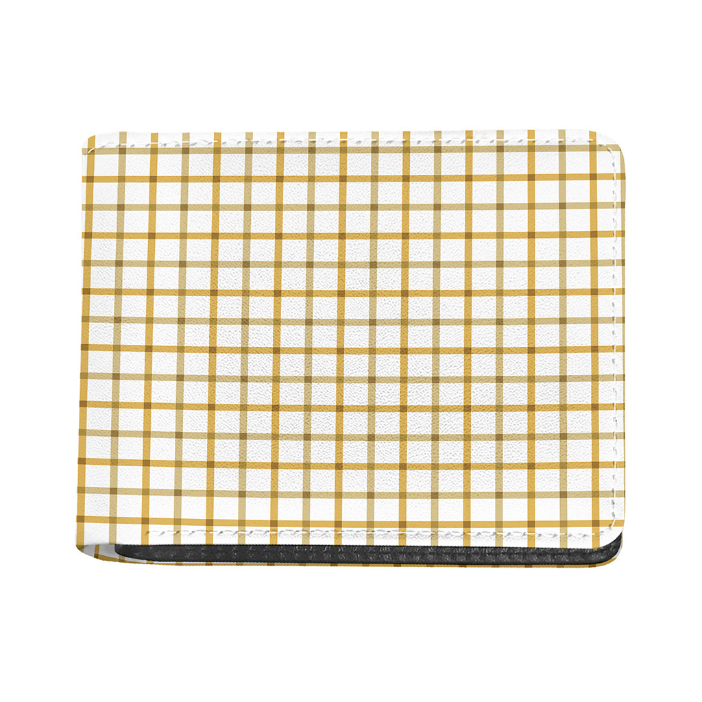 Yellow And Beige Tattersall Print Bifold Wallet