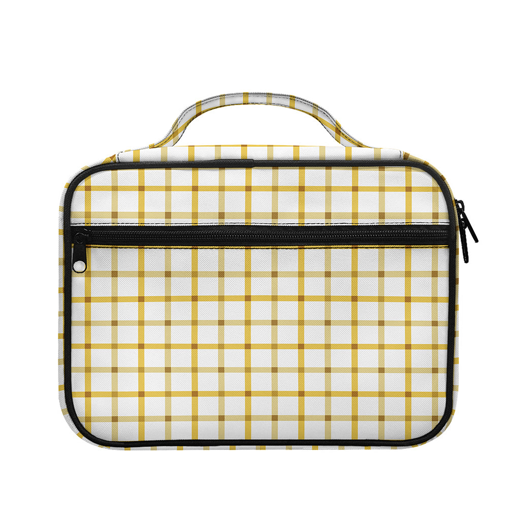 Yellow And Beige Tattersall Print Briefcase Bible Bag