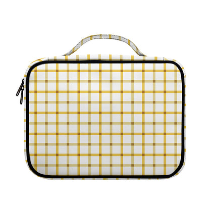 Yellow And Beige Tattersall Print Briefcase Bible Bag
