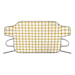 Yellow And Beige Tattersall Print Car Windshield Snow Cover