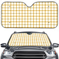 Yellow And Beige Tattersall Print Car Windshield Sun Shade