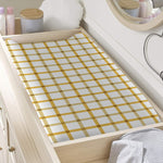 Yellow And Beige Tattersall Print Changing Pad Cover