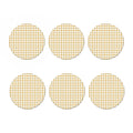 Yellow And Beige Tattersall Print Coaster Set