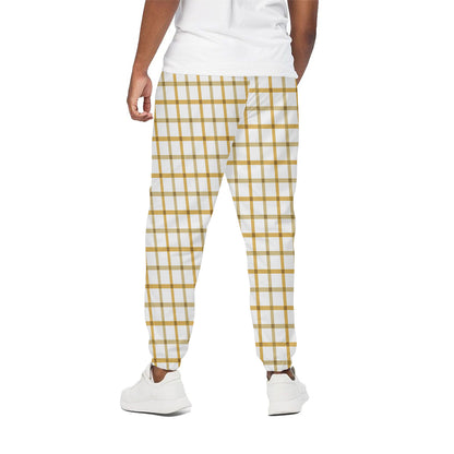 Yellow And Beige Tattersall Print Cotton Pants