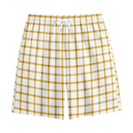 Yellow And Beige Tattersall Print Cotton Shorts