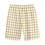 Yellow And Beige Tattersall Print Cotton Shorts