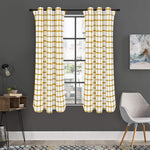Yellow And Beige Tattersall Print Curtain