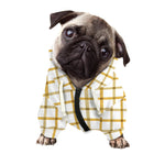 Yellow And Beige Tattersall Print Dog Zip Up Hoodie