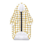 Yellow And Beige Tattersall Print Dog Zip Up Hoodie