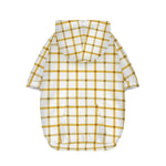 Yellow And Beige Tattersall Print Dog Zip Up Hoodie