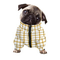 Yellow And Beige Tattersall Print Dog Zip Up Jacket