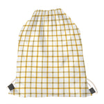Yellow And Beige Tattersall Print Drawstring Bag
