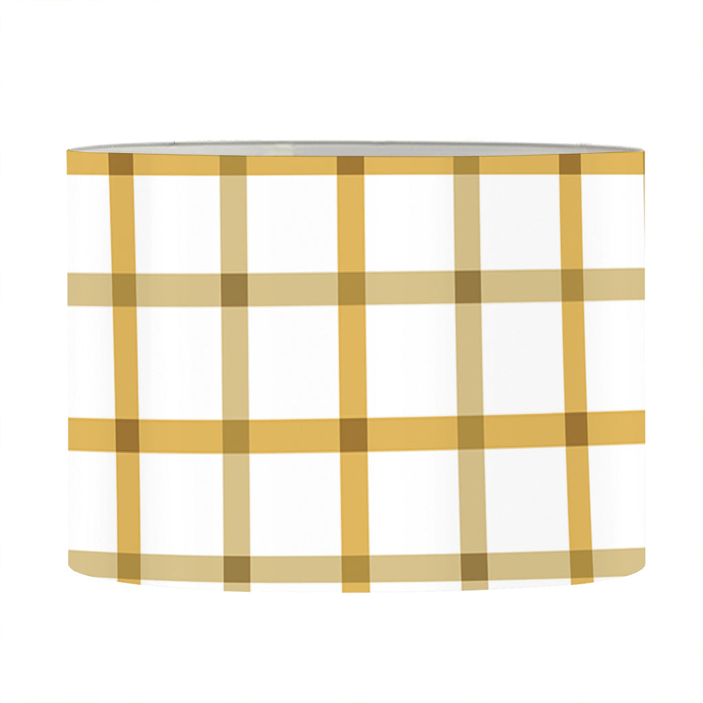 Yellow And Beige Tattersall Print Drum Lamp Shade