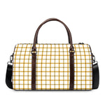 Yellow And Beige Tattersall Print Duffle Bag