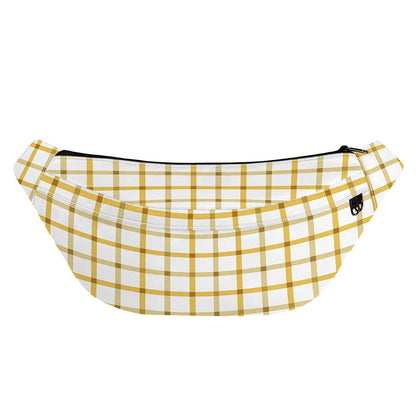 Yellow And Beige Tattersall Print Fanny Pack