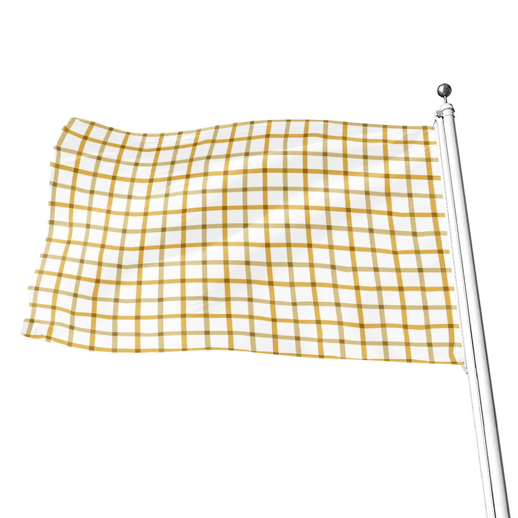 Yellow And Beige Tattersall Print Flag