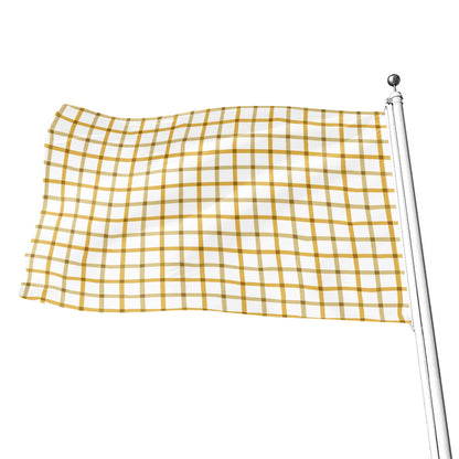 Yellow And Beige Tattersall Print Flag