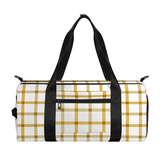 Yellow And Beige Tattersall Print Gym Bag