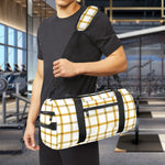 Yellow And Beige Tattersall Print Gym Bag