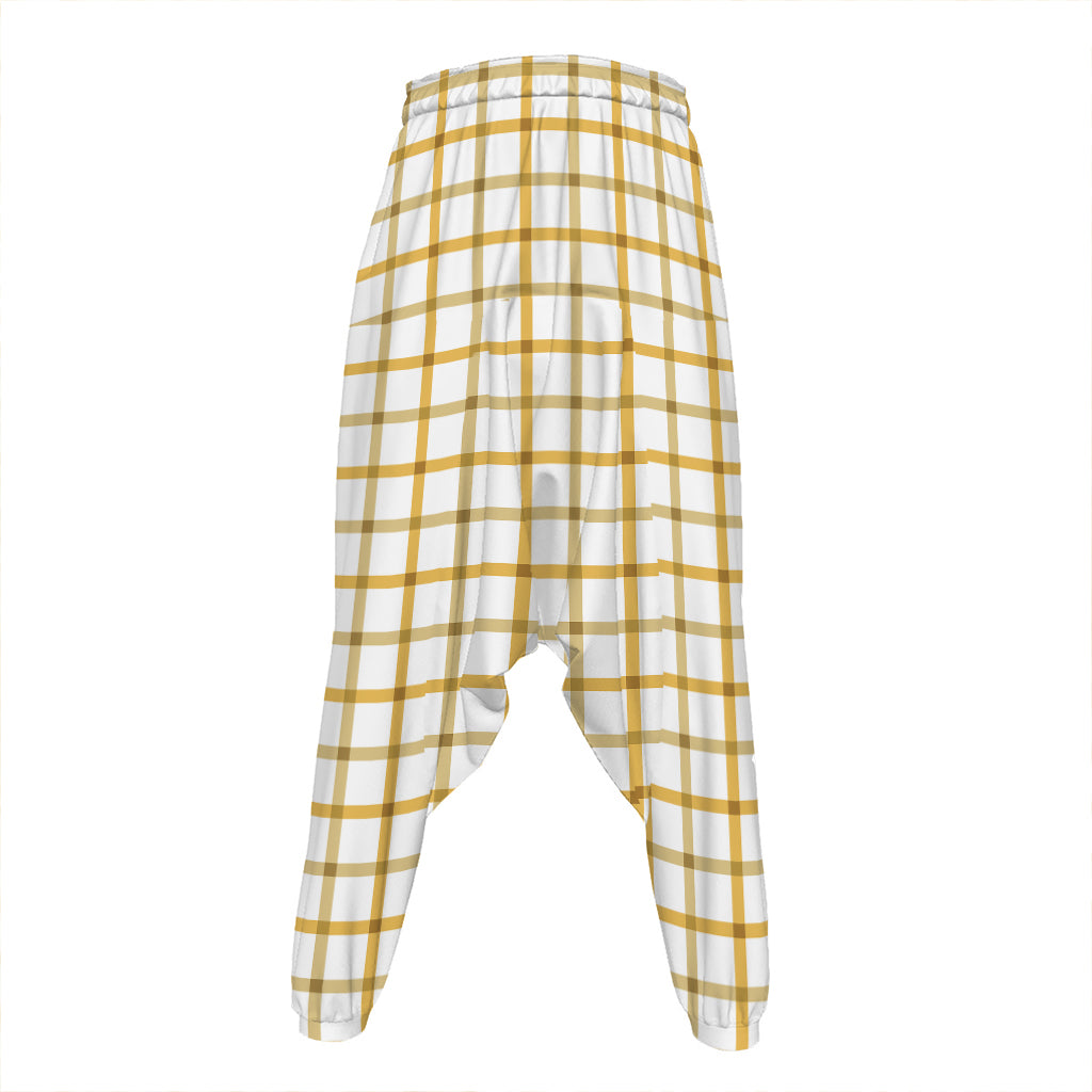 Yellow And Beige Tattersall Print Hammer Pants