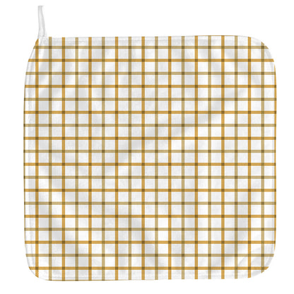 Yellow And Beige Tattersall Print Hand Towel