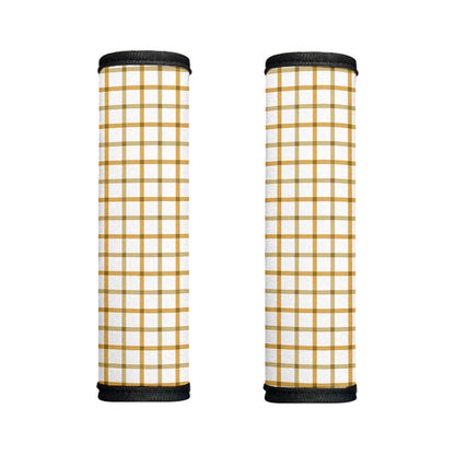 Yellow And Beige Tattersall Print Handle Covers