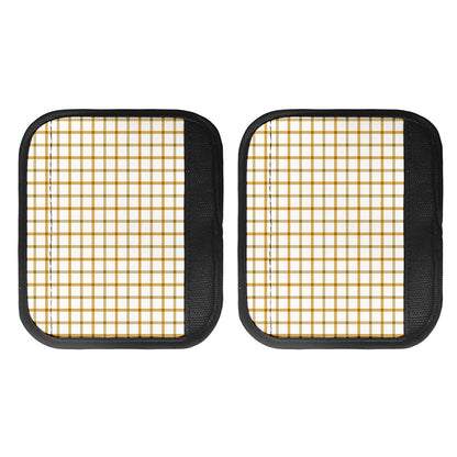 Yellow And Beige Tattersall Print Handle Covers