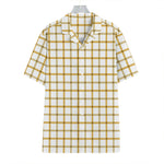 Yellow And Beige Tattersall Print Hawaiian Shirt