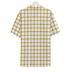 Yellow And Beige Tattersall Print Hawaiian Shirt