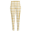 Yellow And Beige Tattersall Print High-Waisted Pocket Leggings