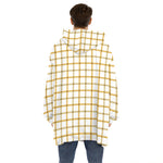 Yellow And Beige Tattersall Print Hoodie Blanket