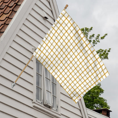 Yellow And Beige Tattersall Print House Flag