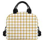 Yellow And Beige Tattersall Print Insulated Lunch Bag