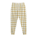 Yellow And Beige Tattersall Print Jogger Pants